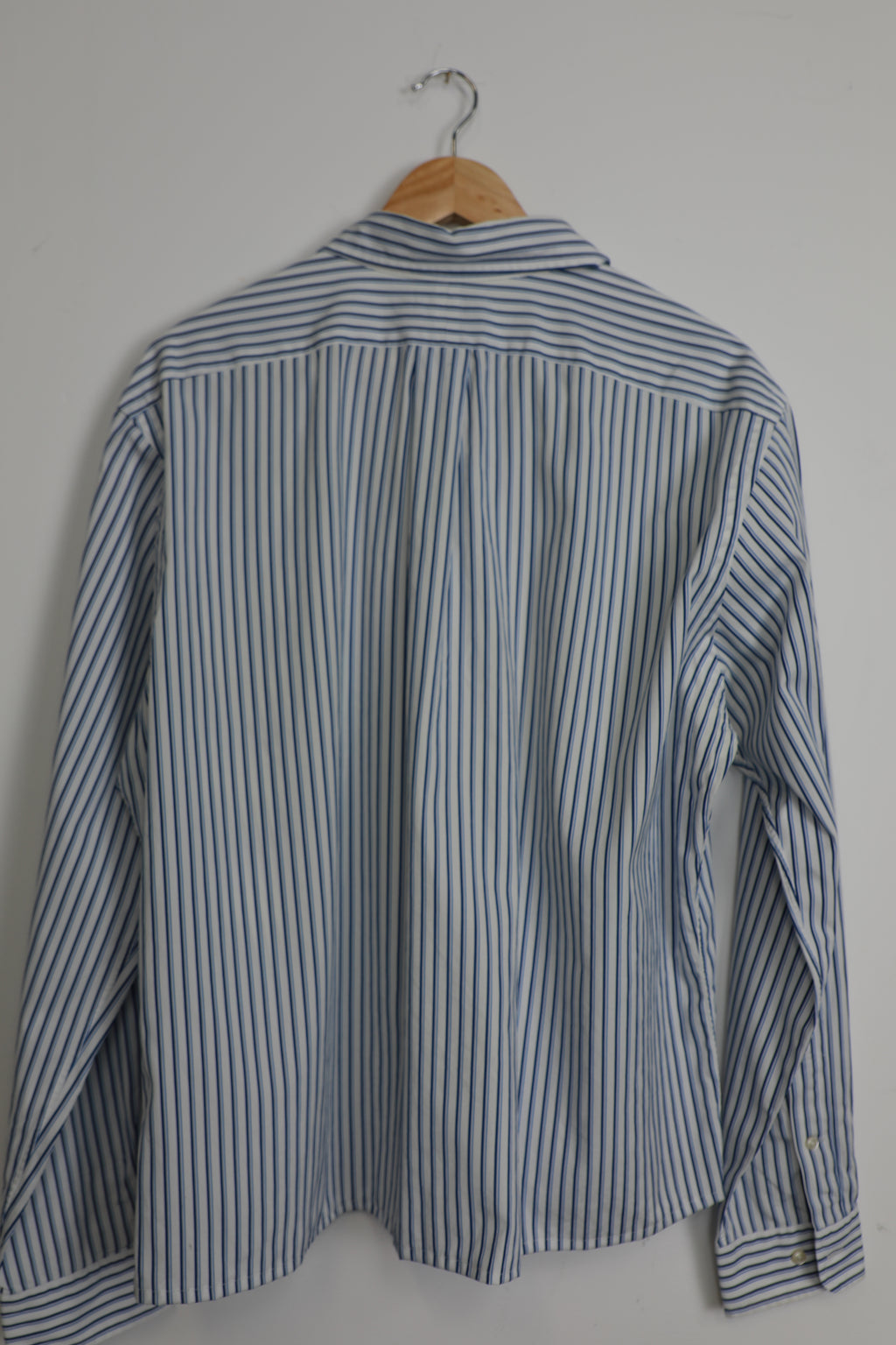 Ralph Lauren blue and white striped cropped shirt