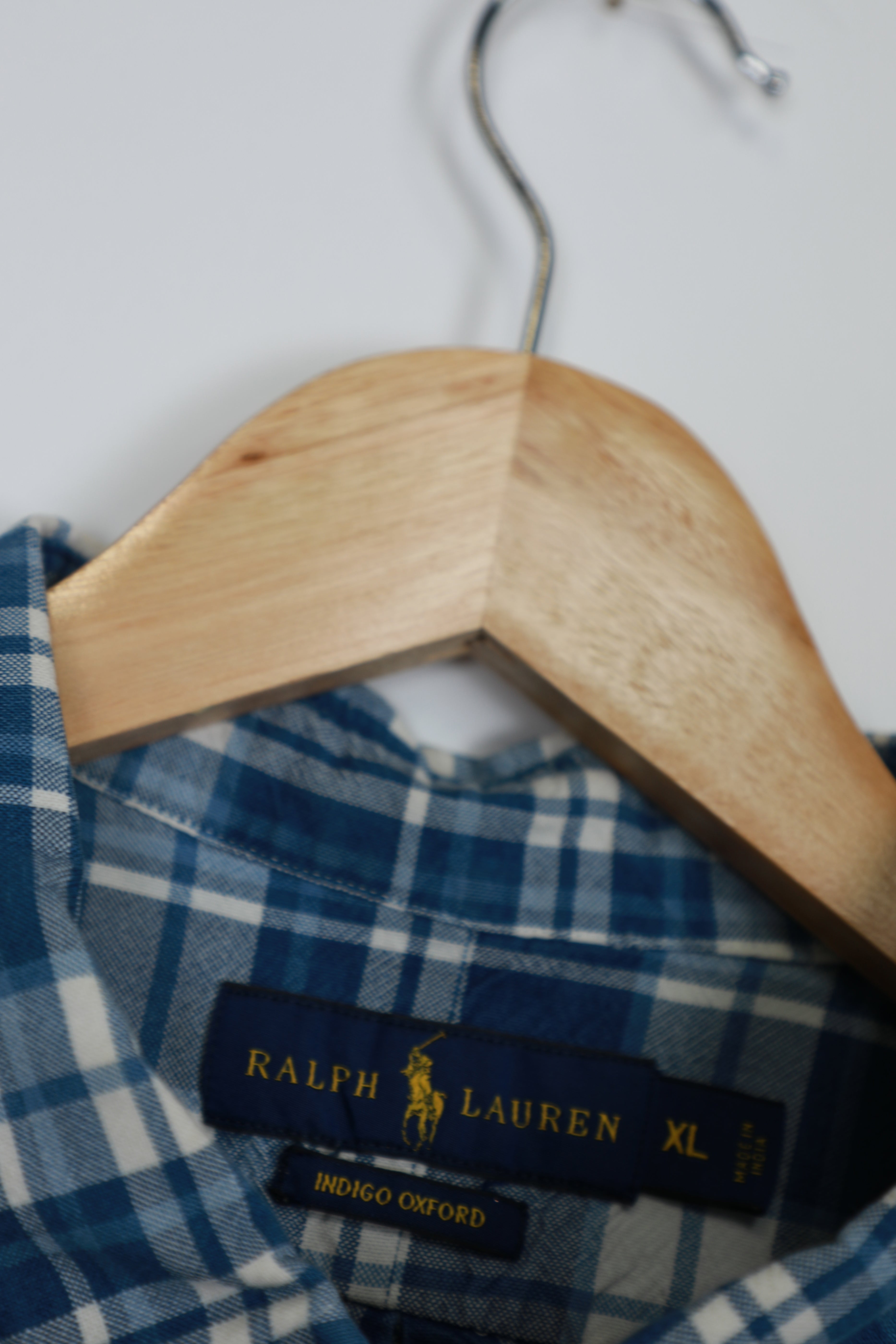 Ralph Lauren blue tartan cropped shirt