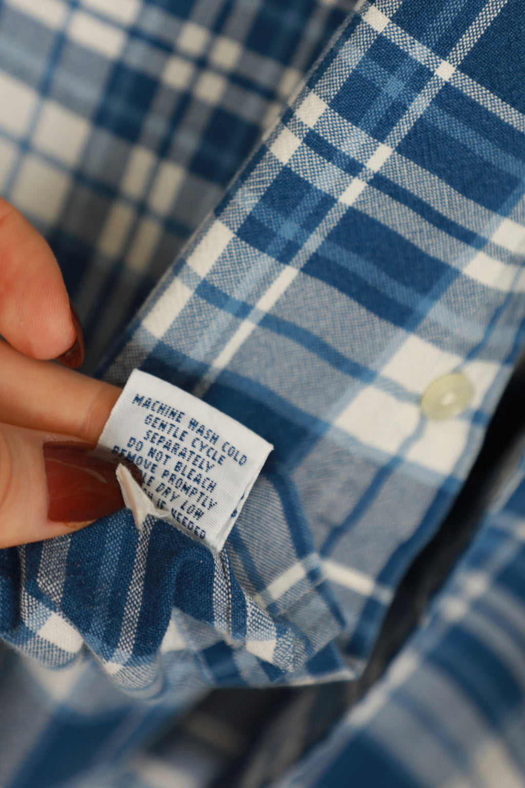 Ralph Lauren blue tartan cropped shirt