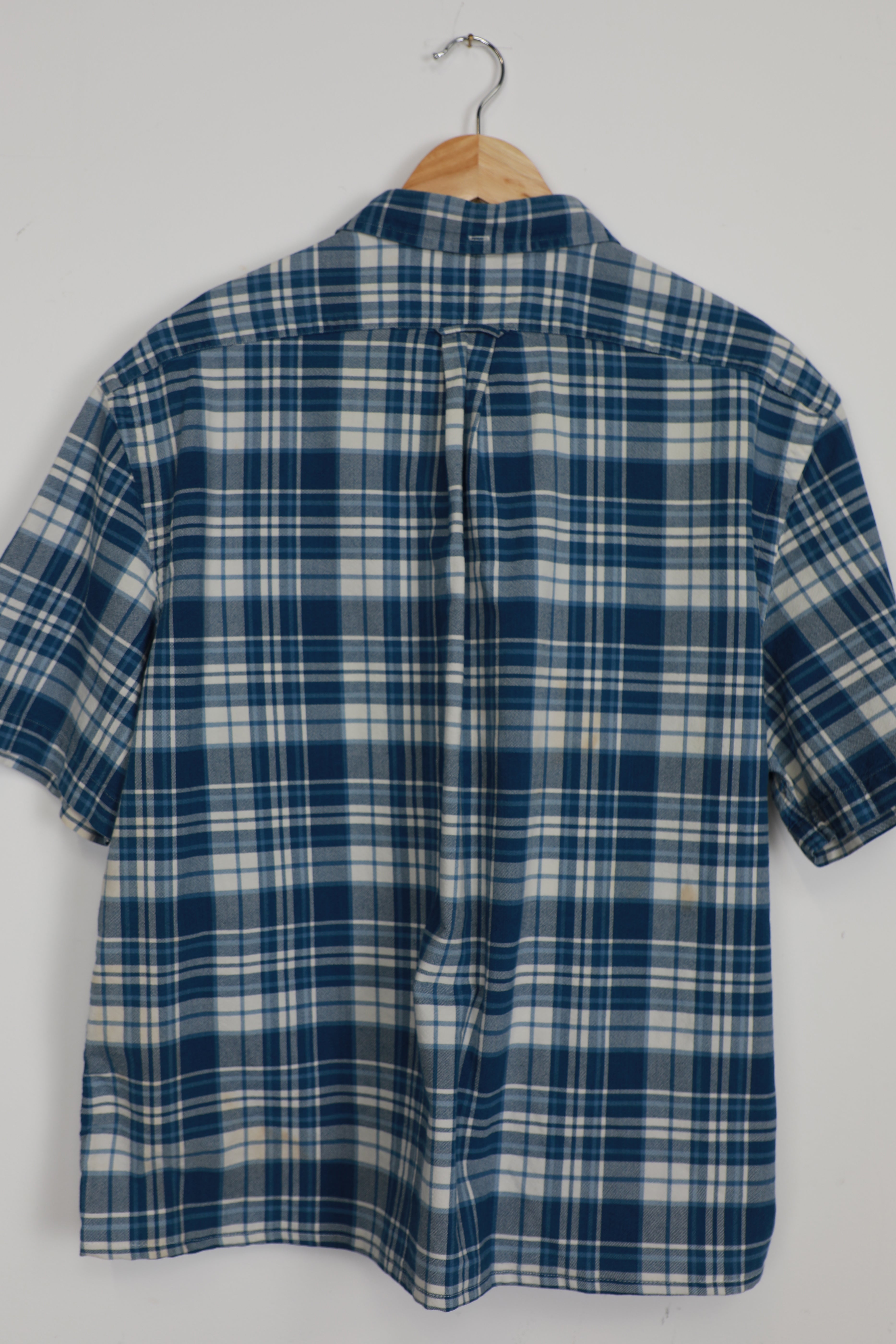 Ralph Lauren blue tartan cropped shirt