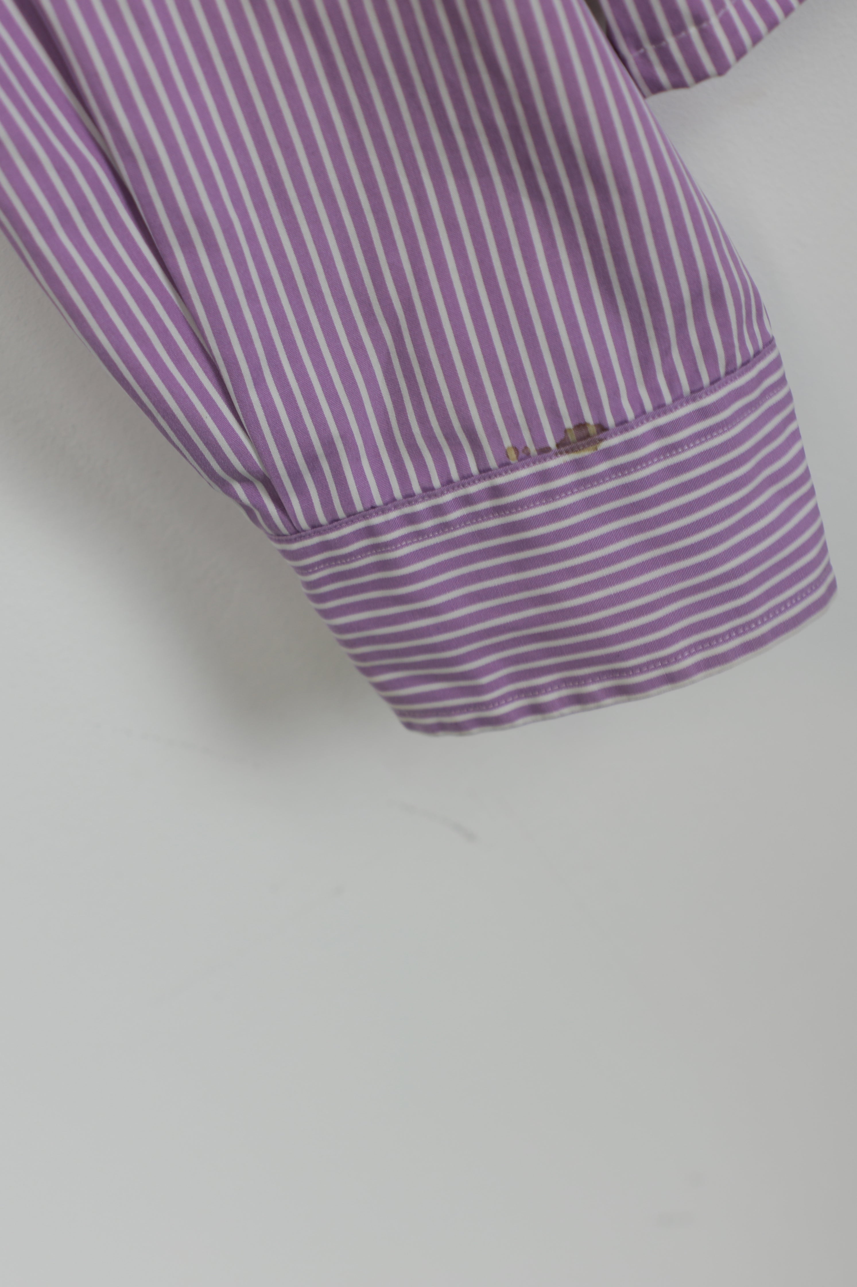 Ralph Lauren purple and white striped cropped shirt
