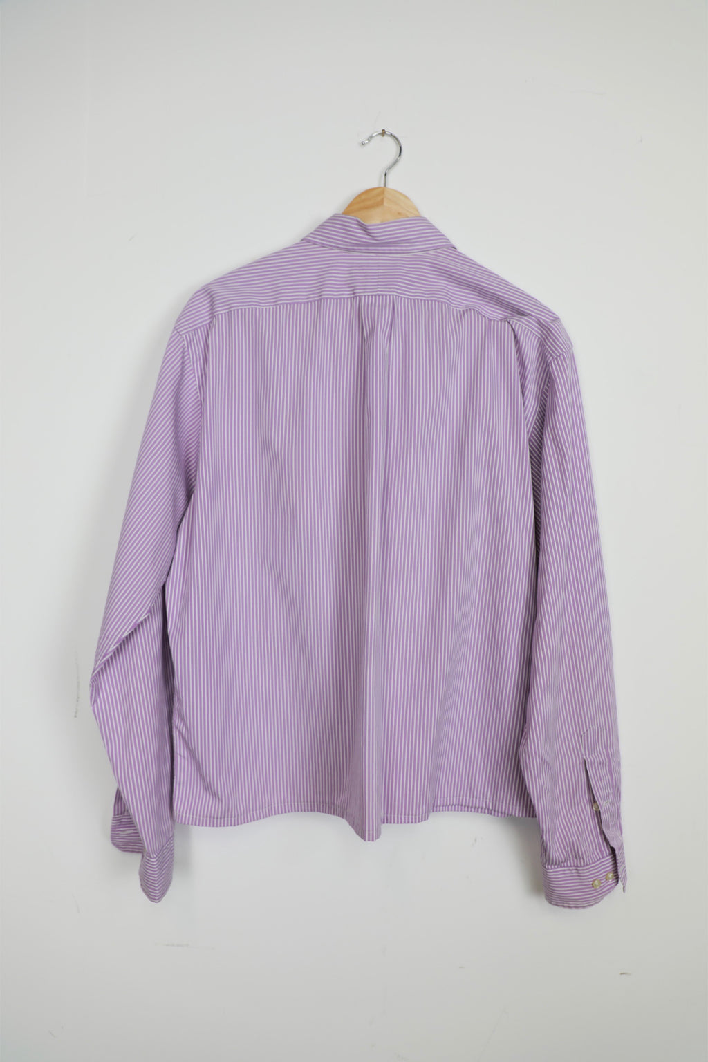 Ralph Lauren purple and white striped cropped shirt