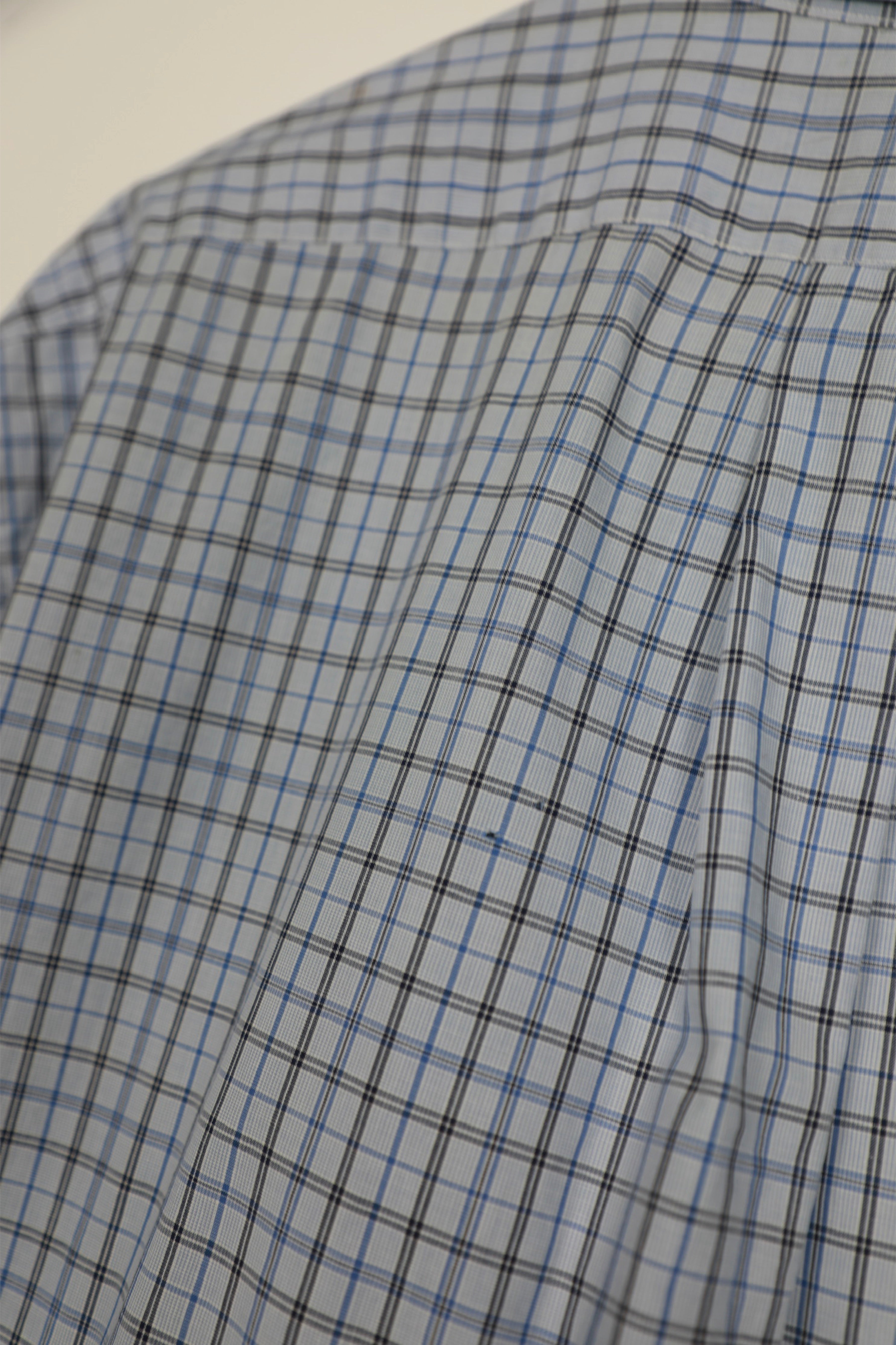 Ralph Lauren light blue striped cropped short sleeve shirt