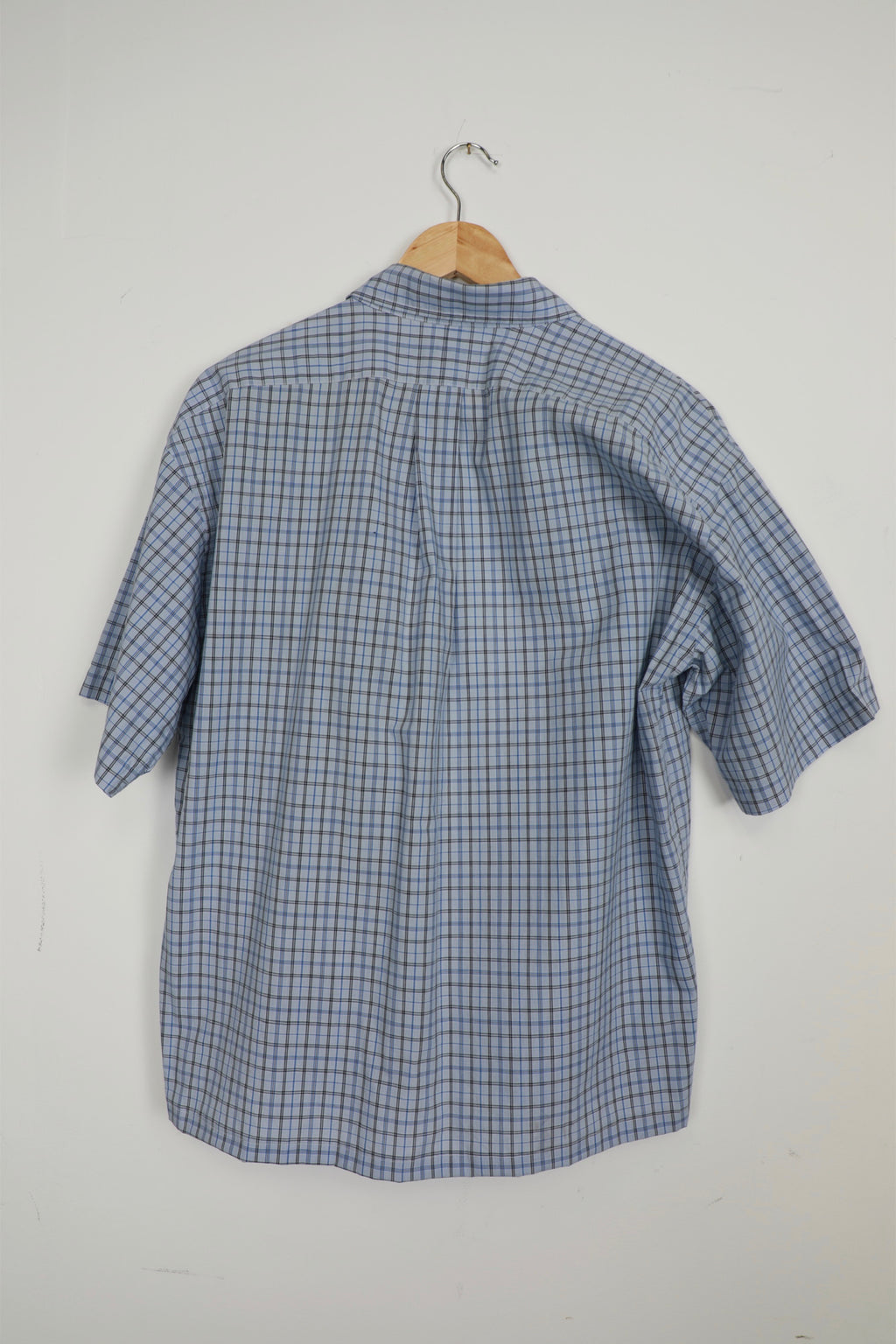 Ralph Lauren light blue striped cropped short sleeve shirt