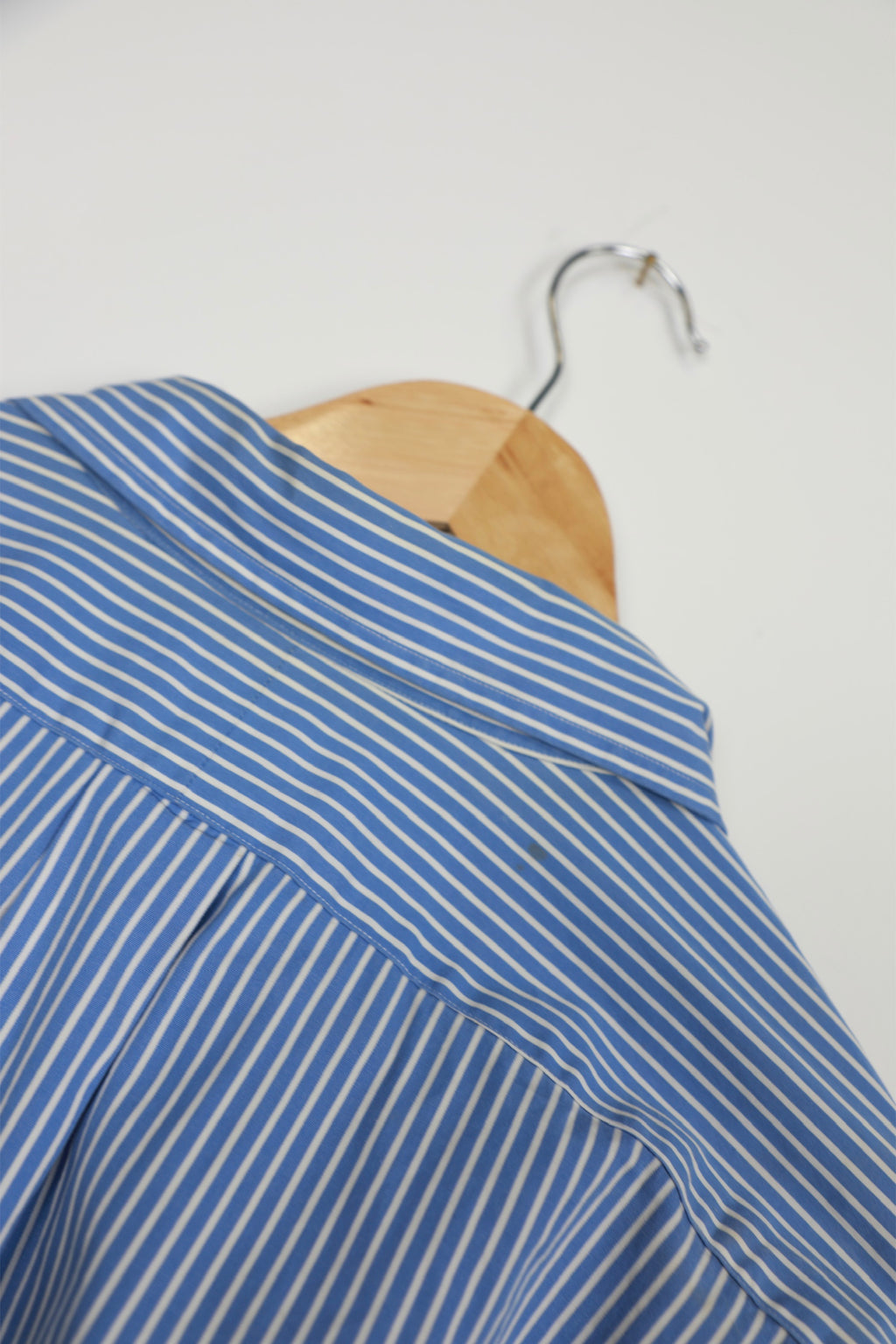 Ralph Lauren blue and white striped cropped shirt