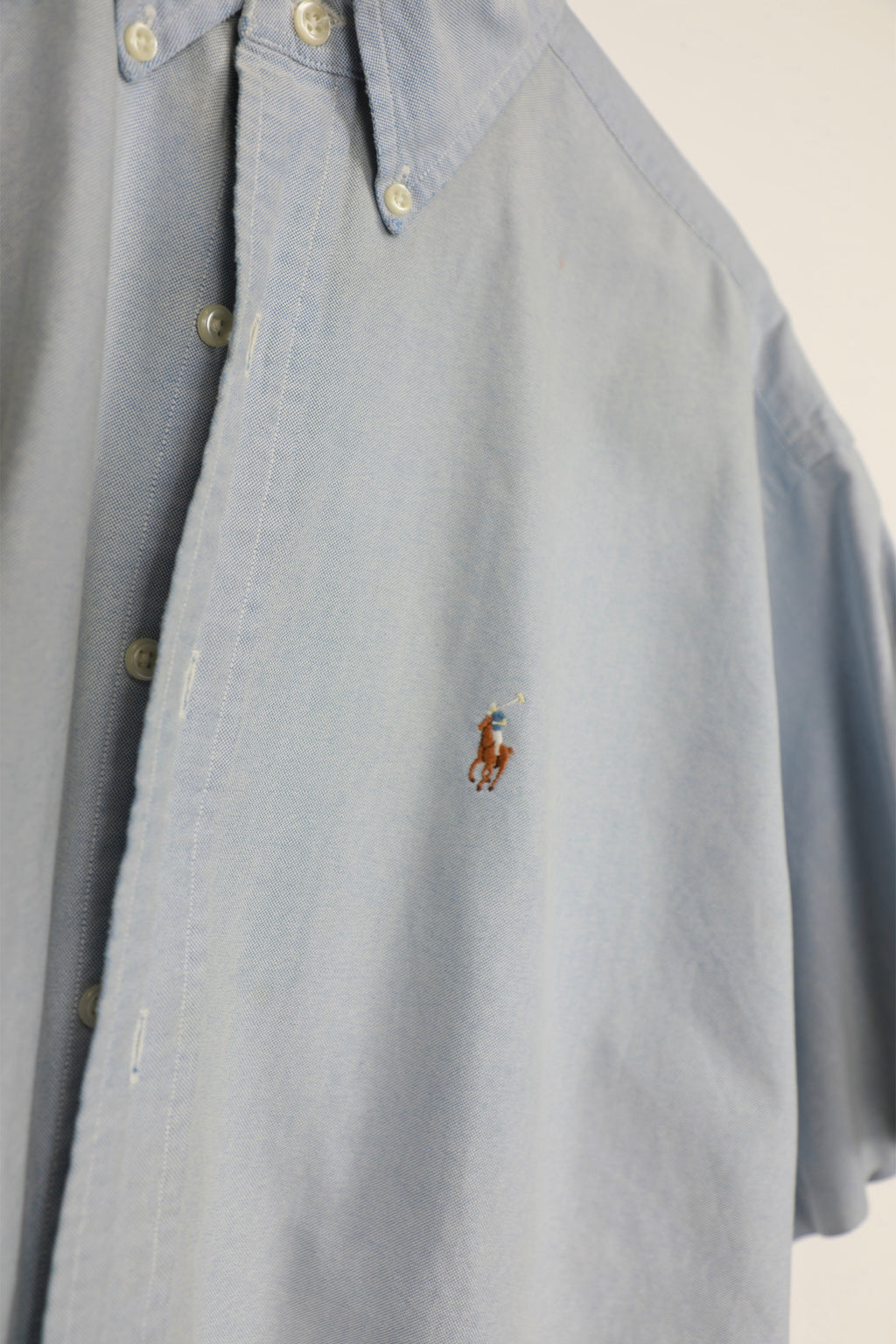 Ralph Lauren light blue short sleeve cropped shirt