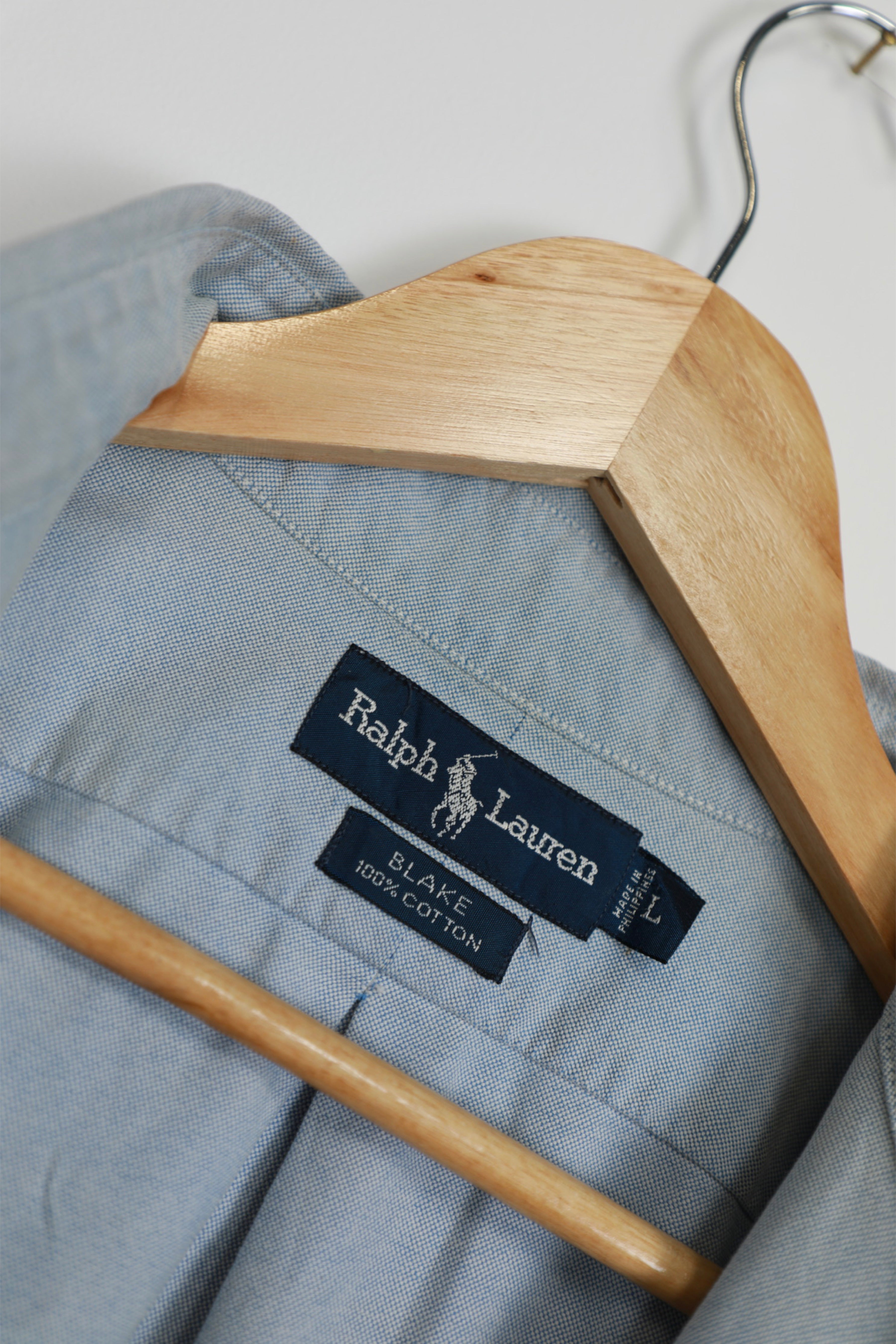 Ralph Lauren light blue short sleeve cropped shirt