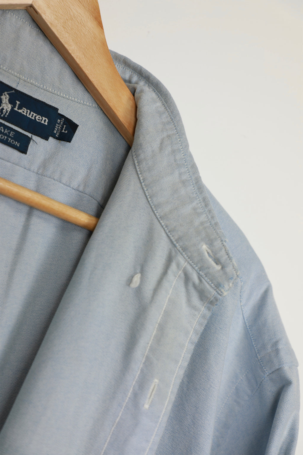 Ralph Lauren light blue short sleeve cropped shirt