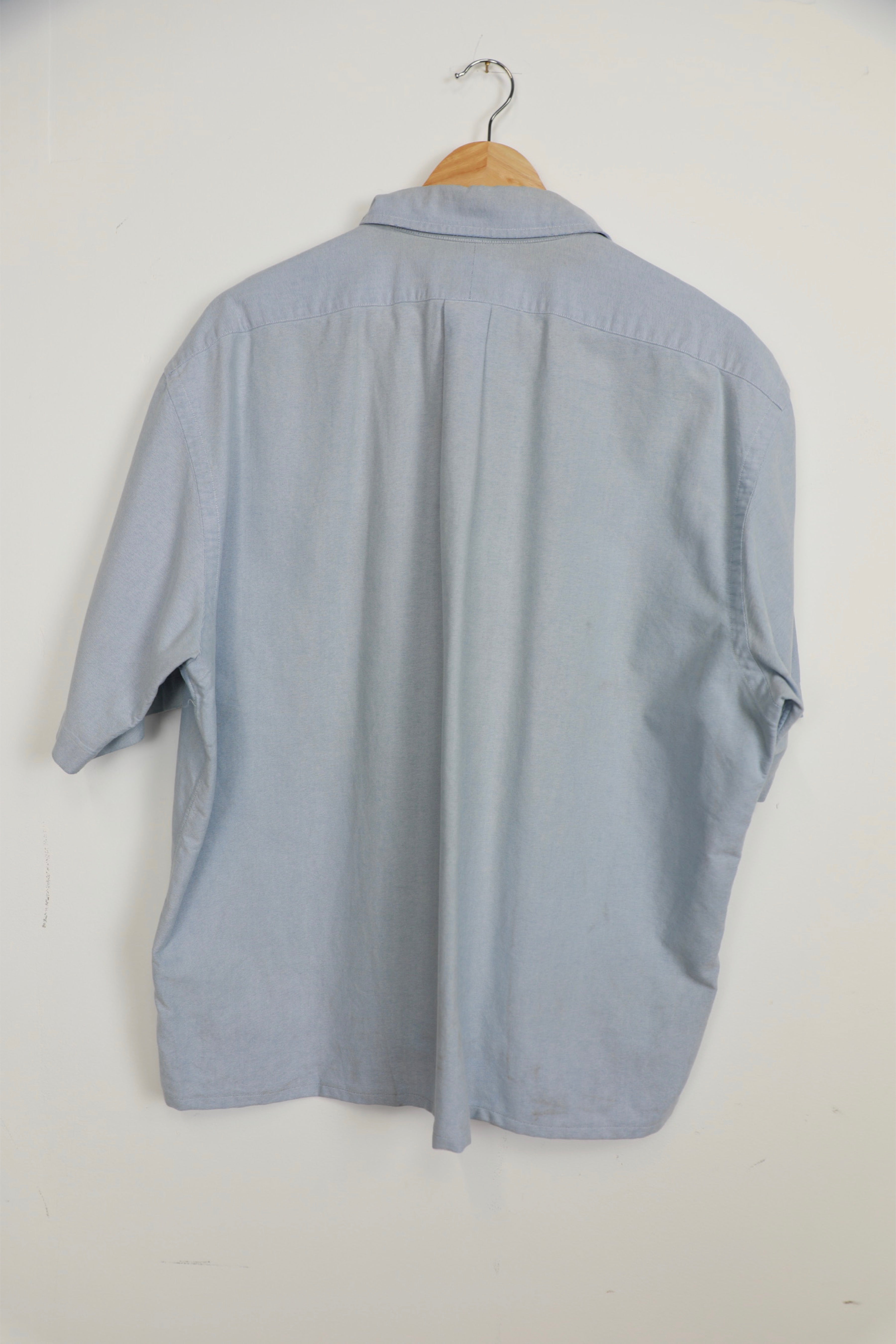 Ralph Lauren light blue short sleeve cropped shirt