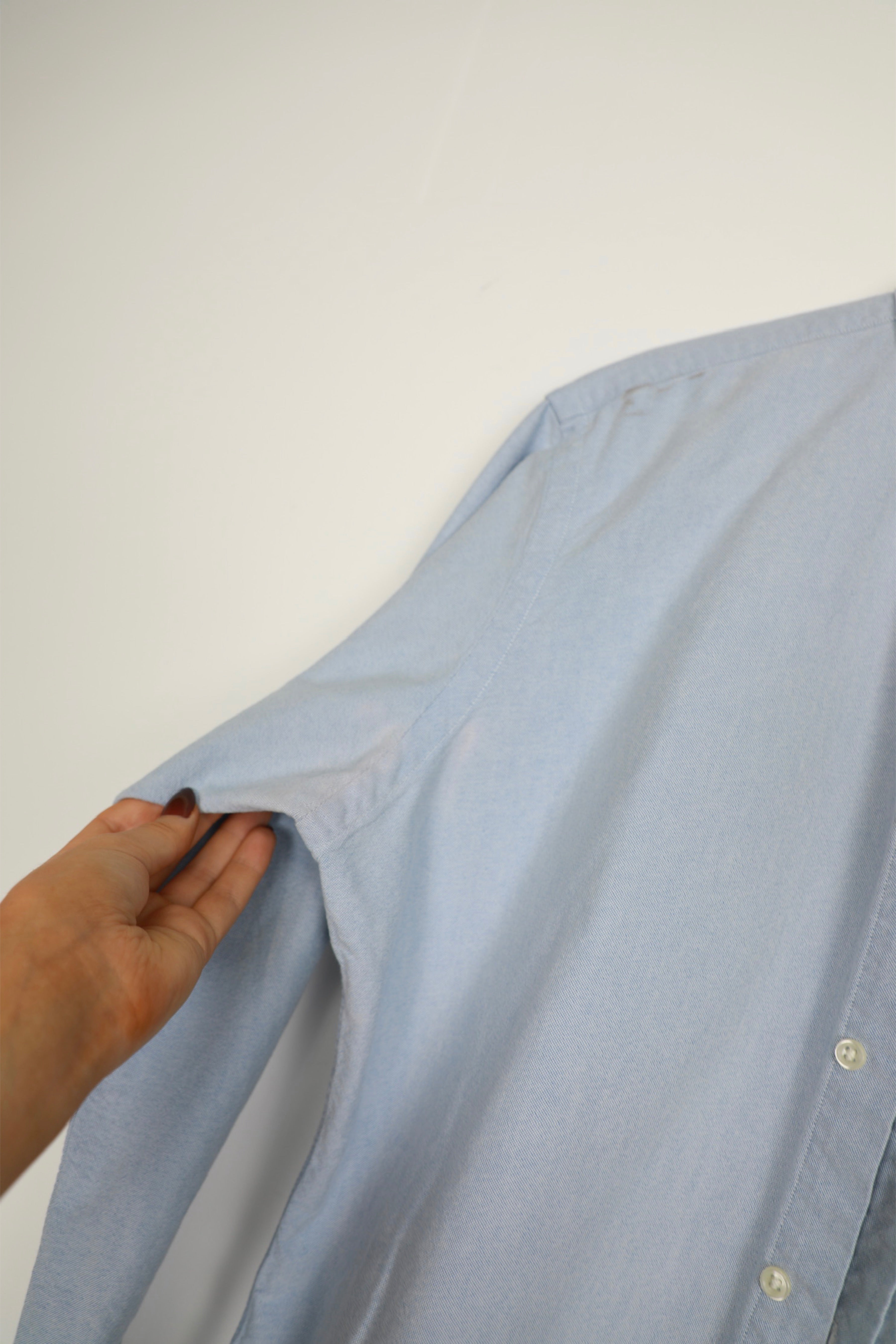 Ralph Lauren light blue striped cropped shirt
