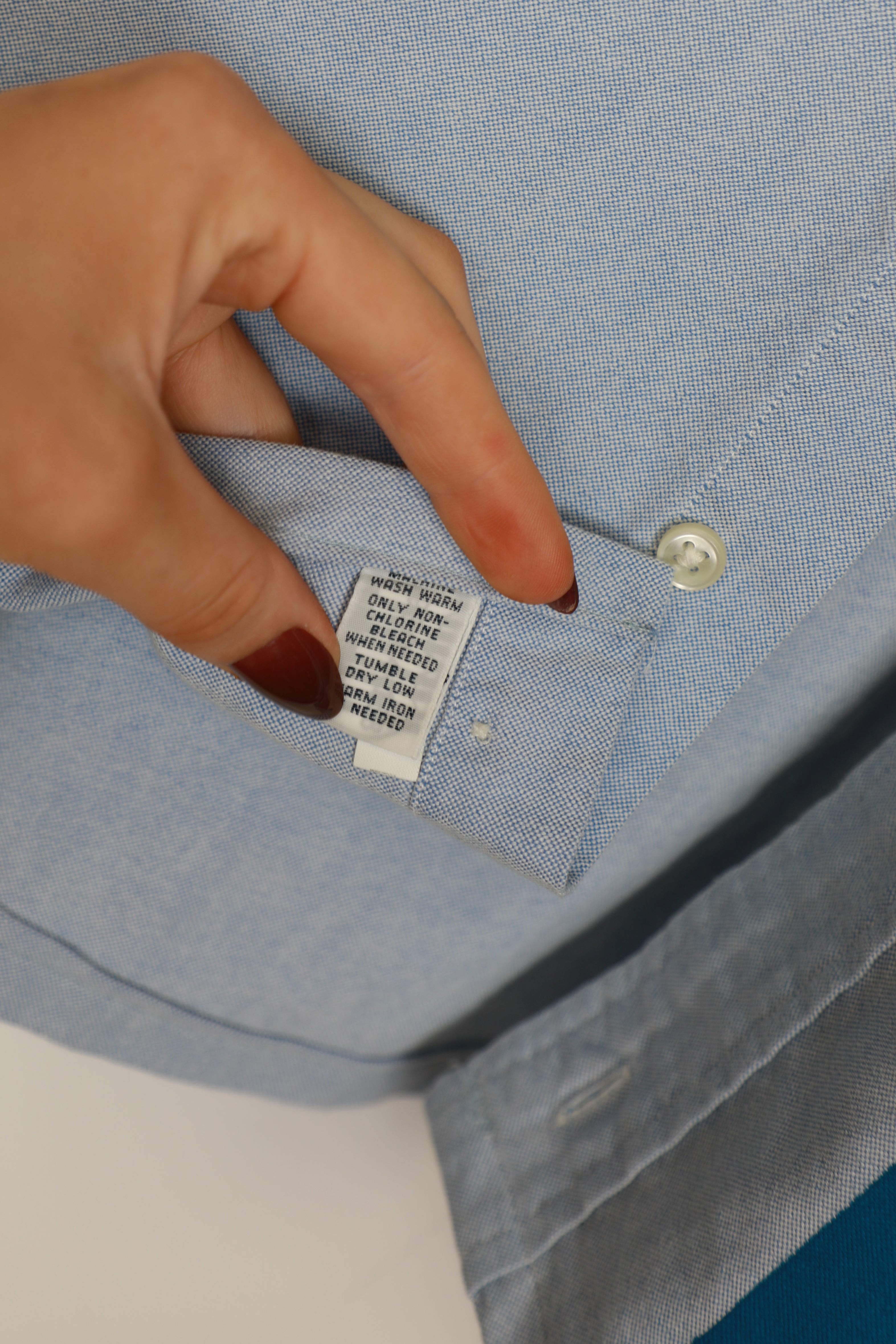 Ralph Lauren light blue striped cropped shirt