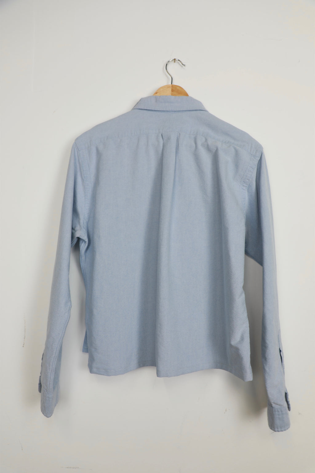 Ralph Lauren light blue striped cropped shirt