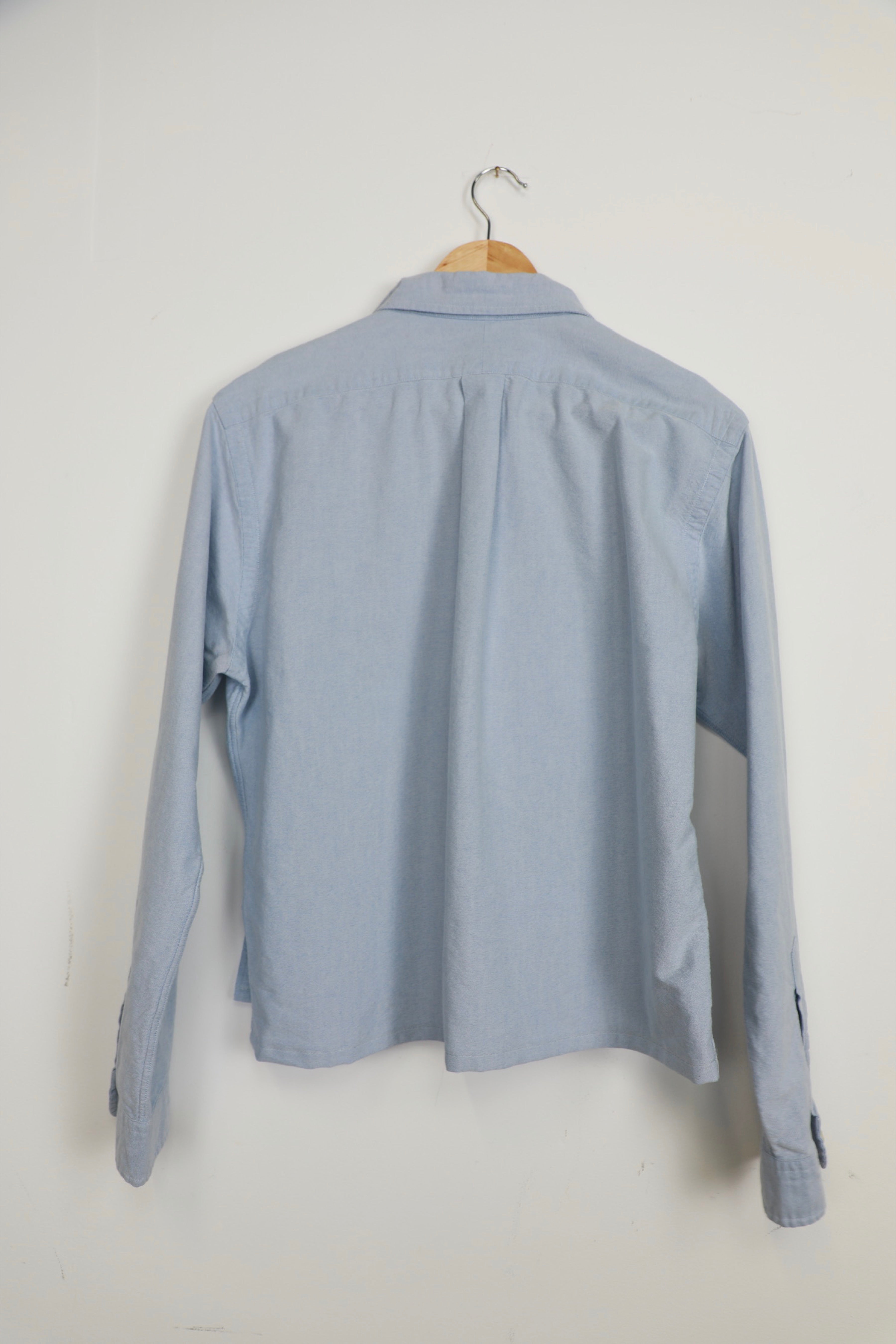 Ralph Lauren light blue striped cropped shirt