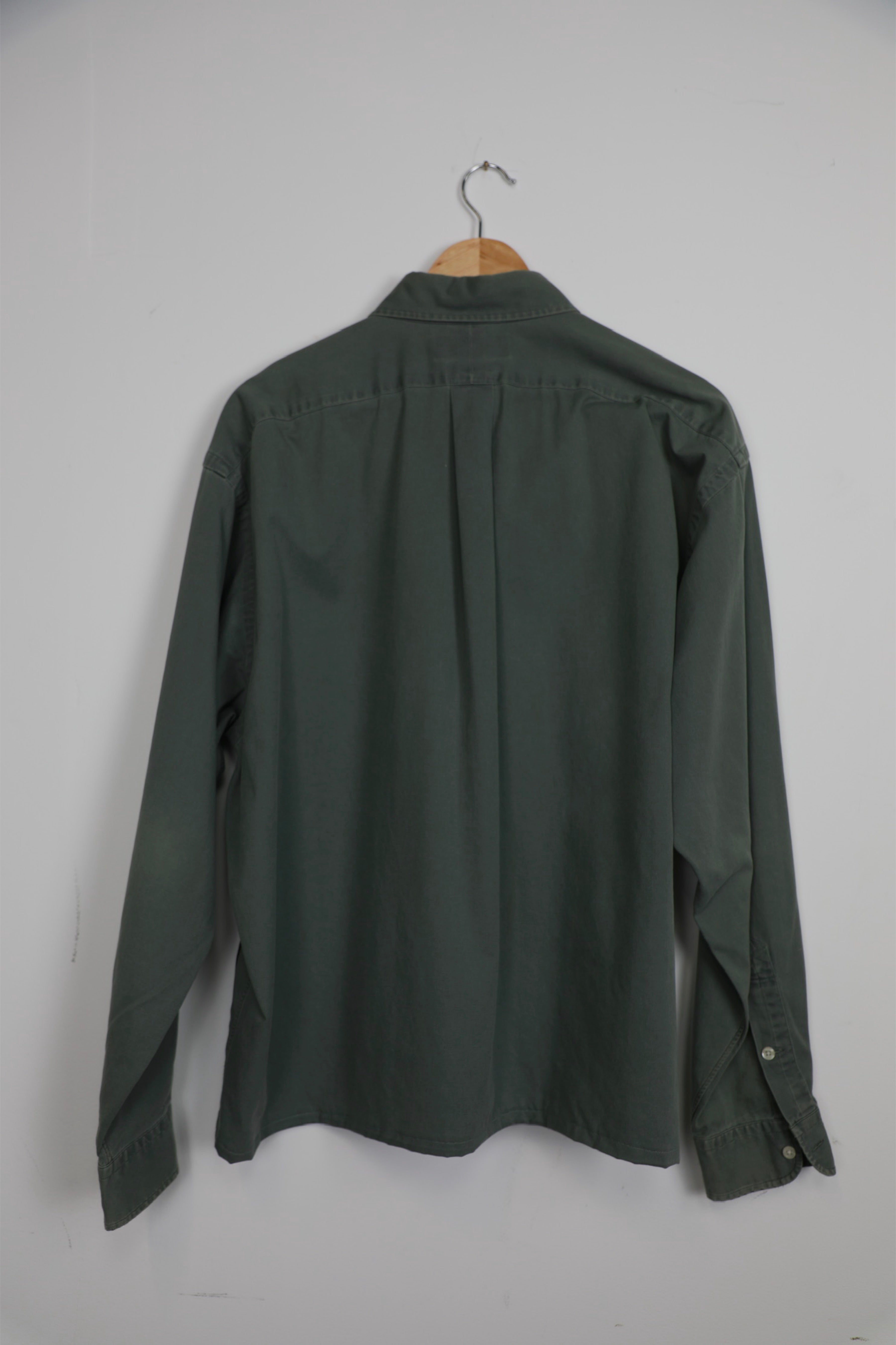 Ralph Lauren green striped cropped shirt