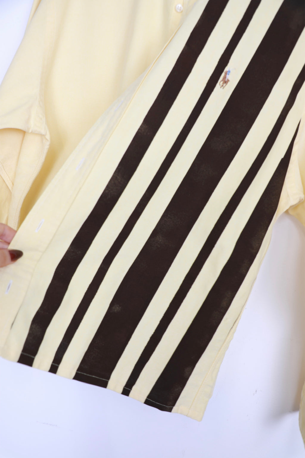 Ralph Lauren yellow striped cropped shirt