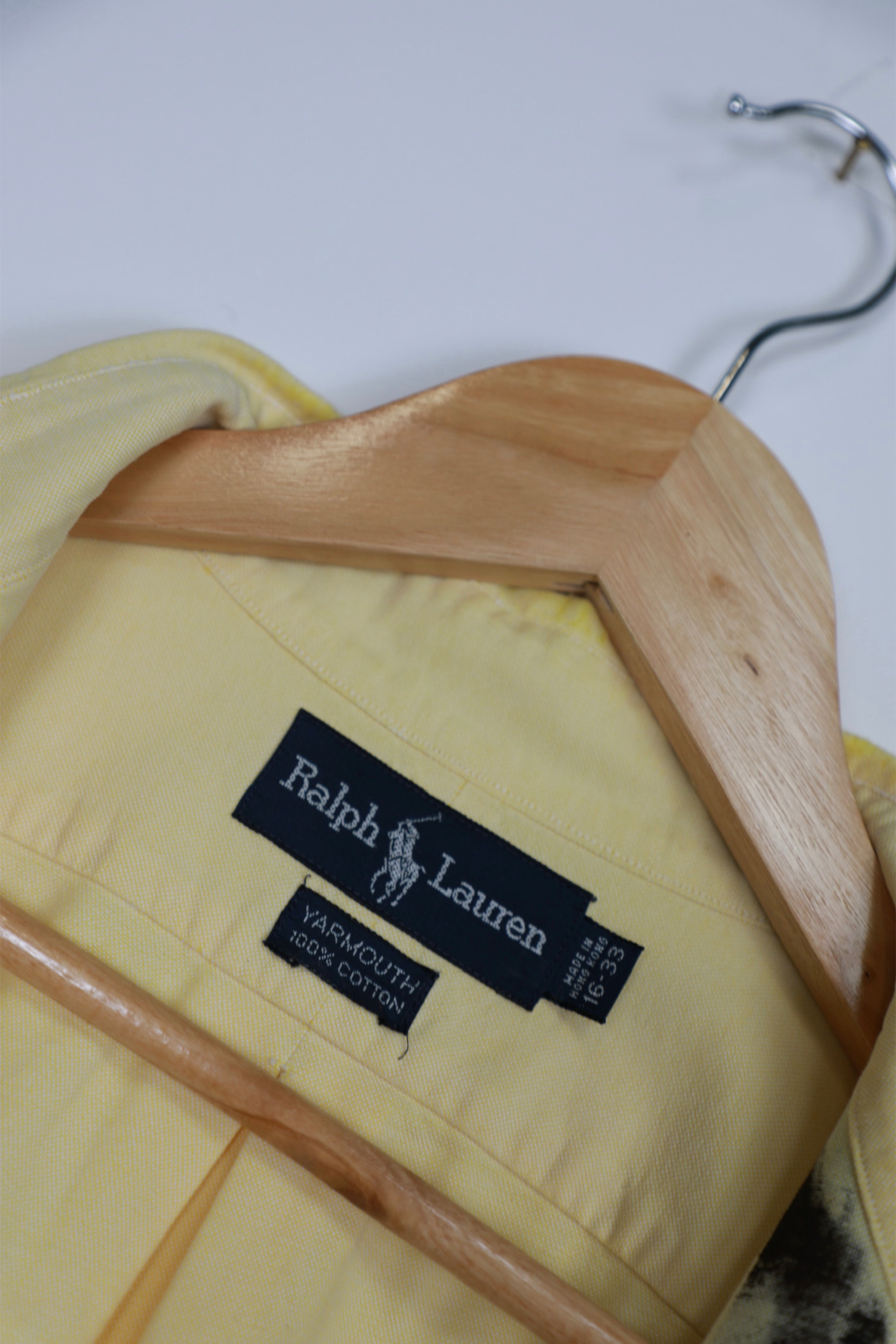 Ralph Lauren yellow striped cropped shirt