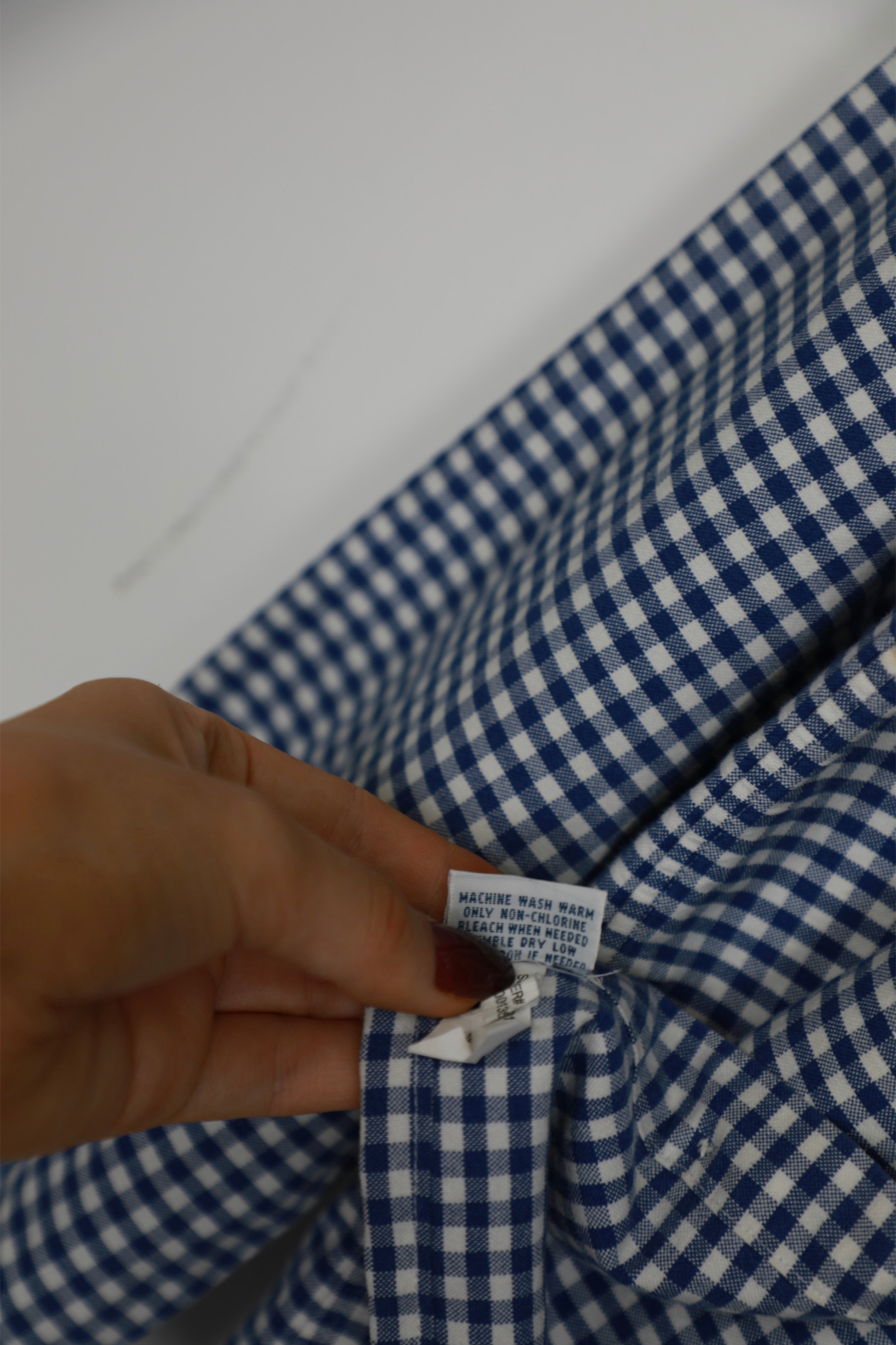 Ralph Lauren blue and white checked cropped shirt