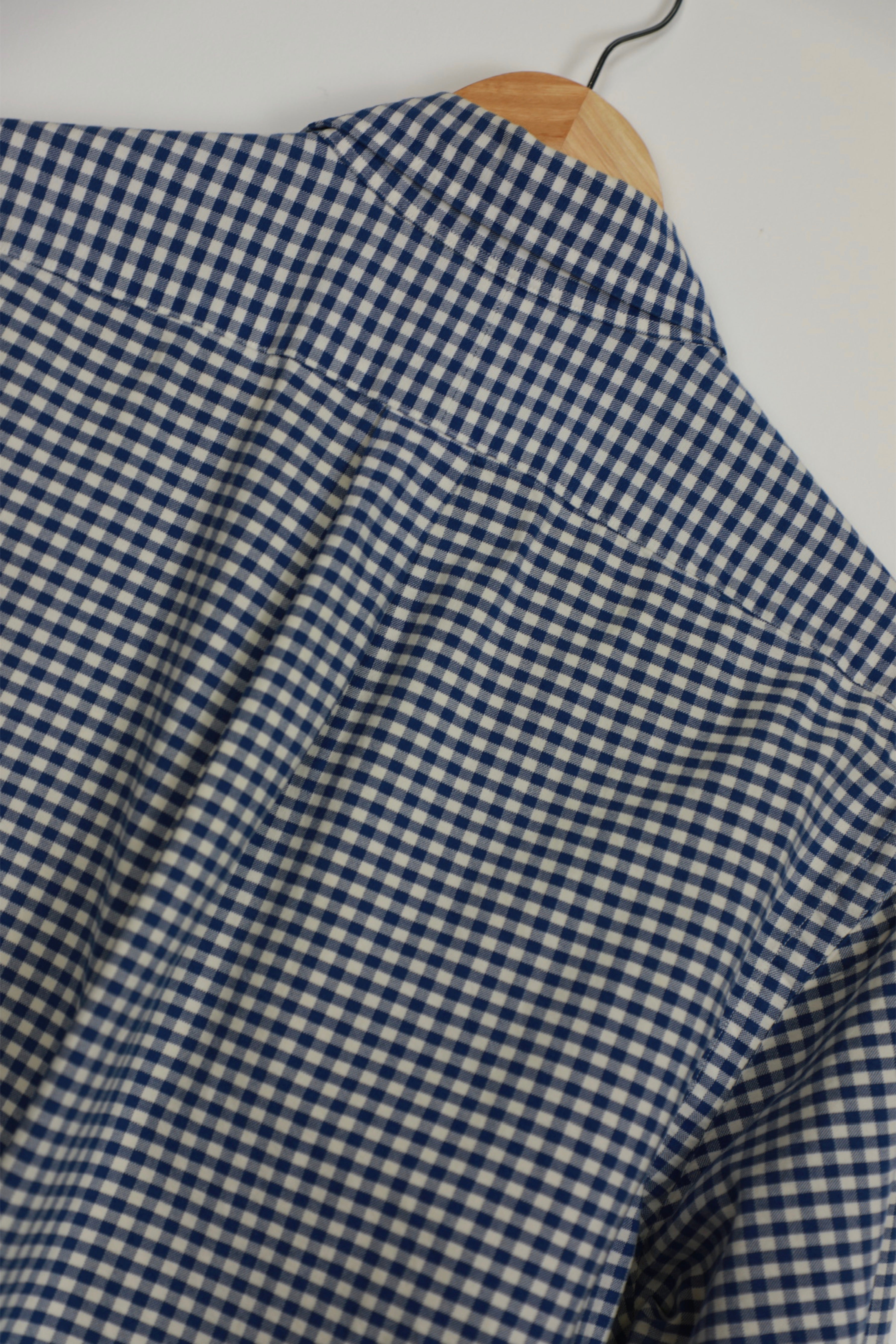 Ralph Lauren blue and white checked cropped shirt