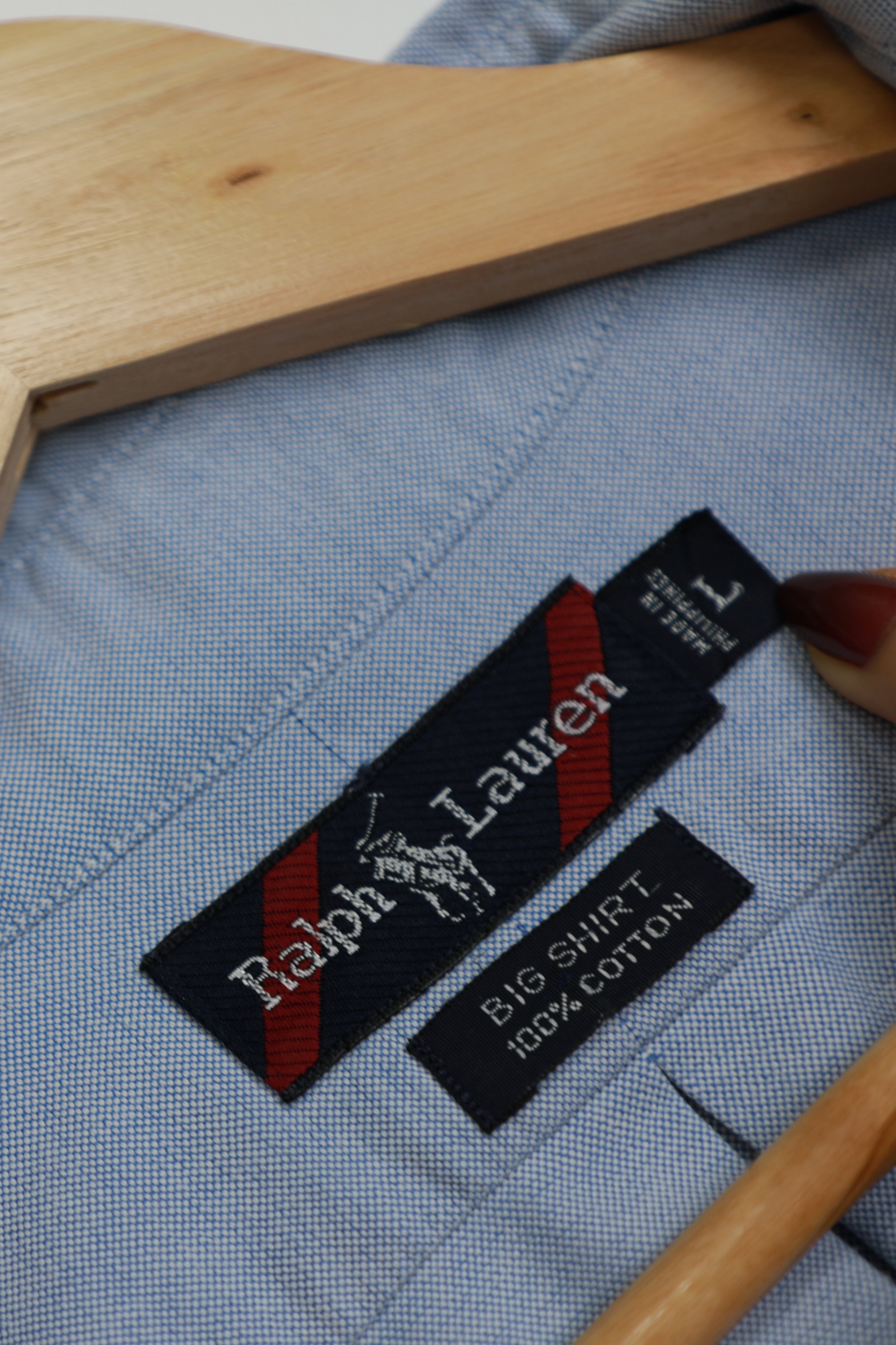 Ralph Lauren light blue cropped shirt