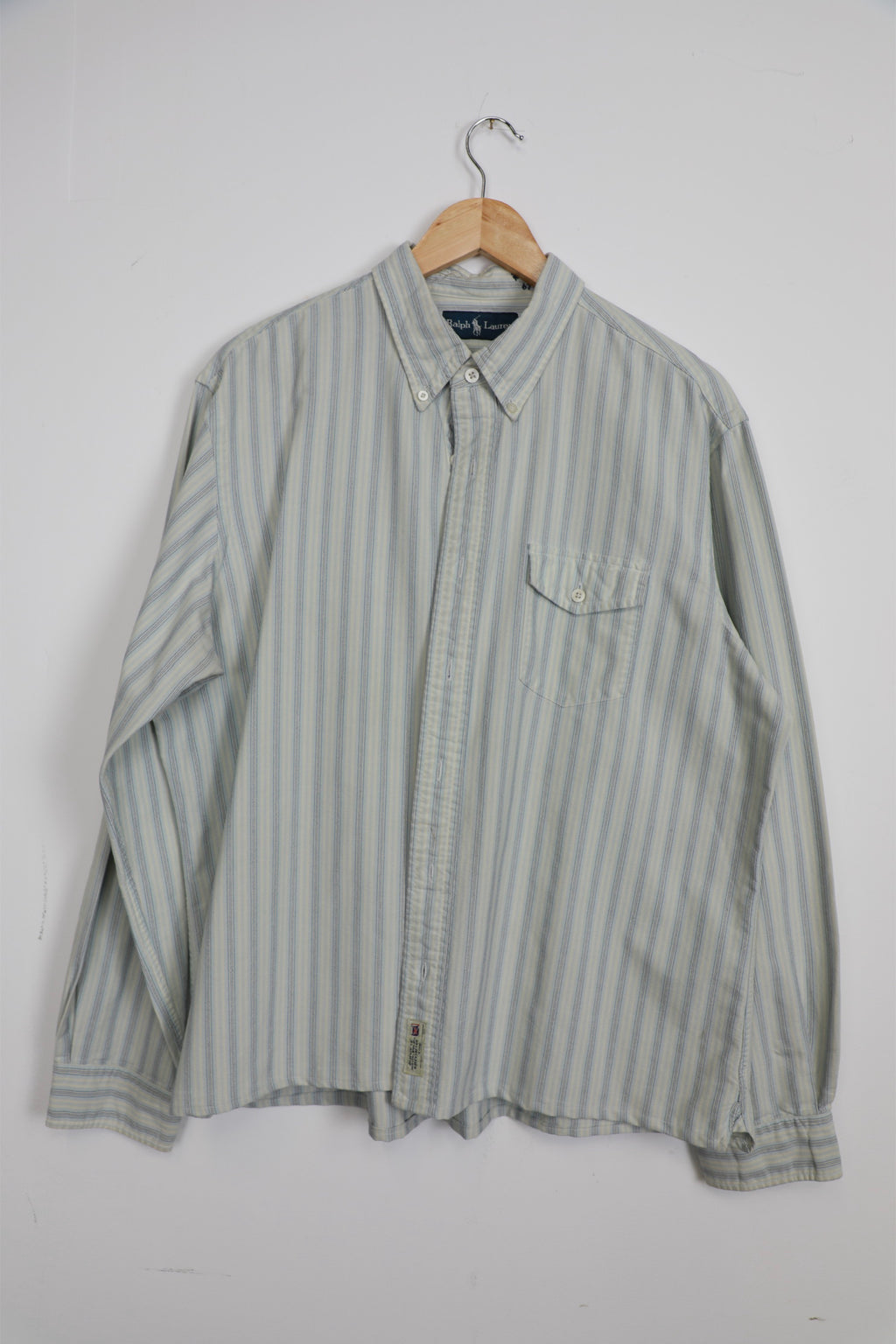 Ralph Lauren light blue striped cropped shirt