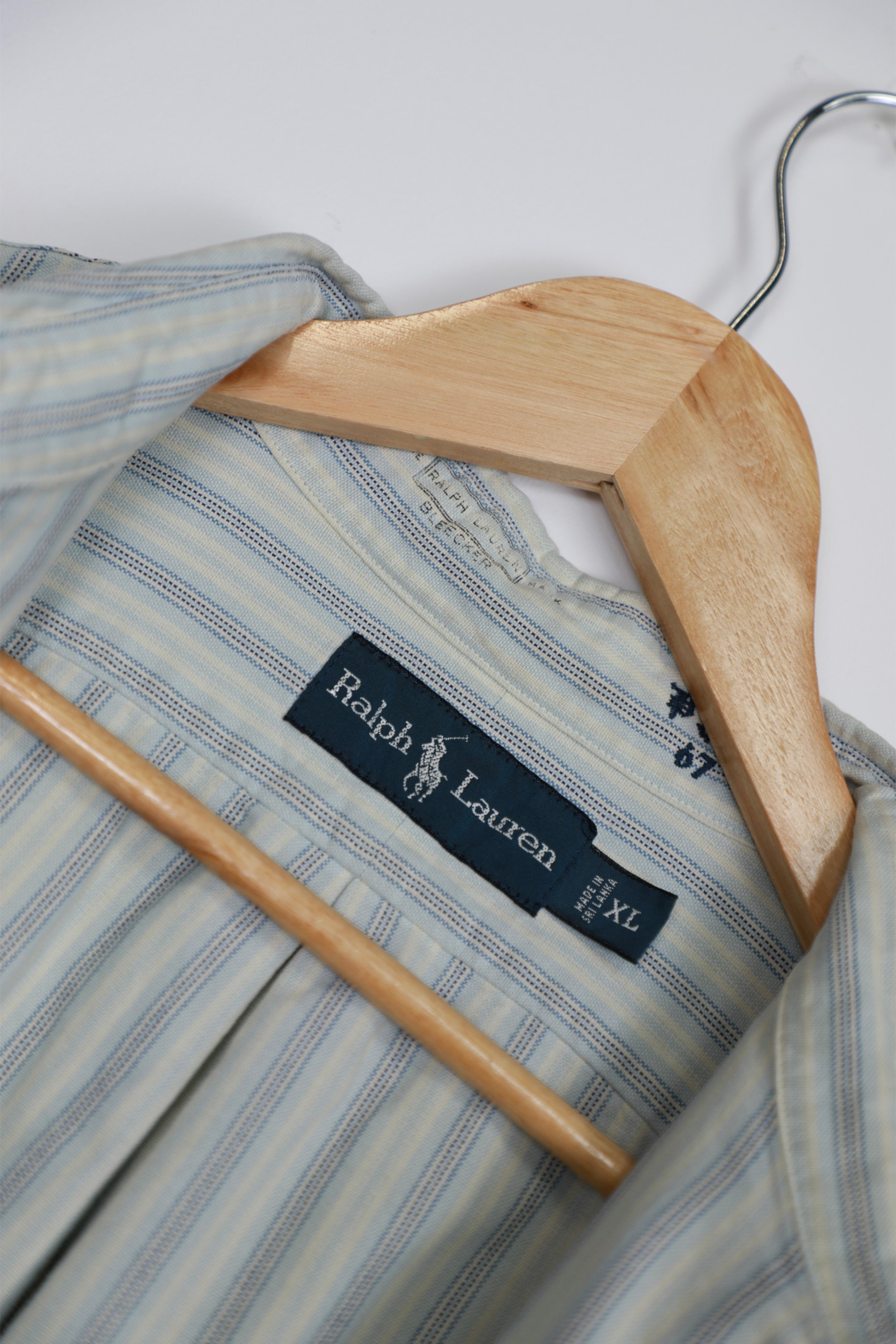 Ralph Lauren light blue striped cropped shirt