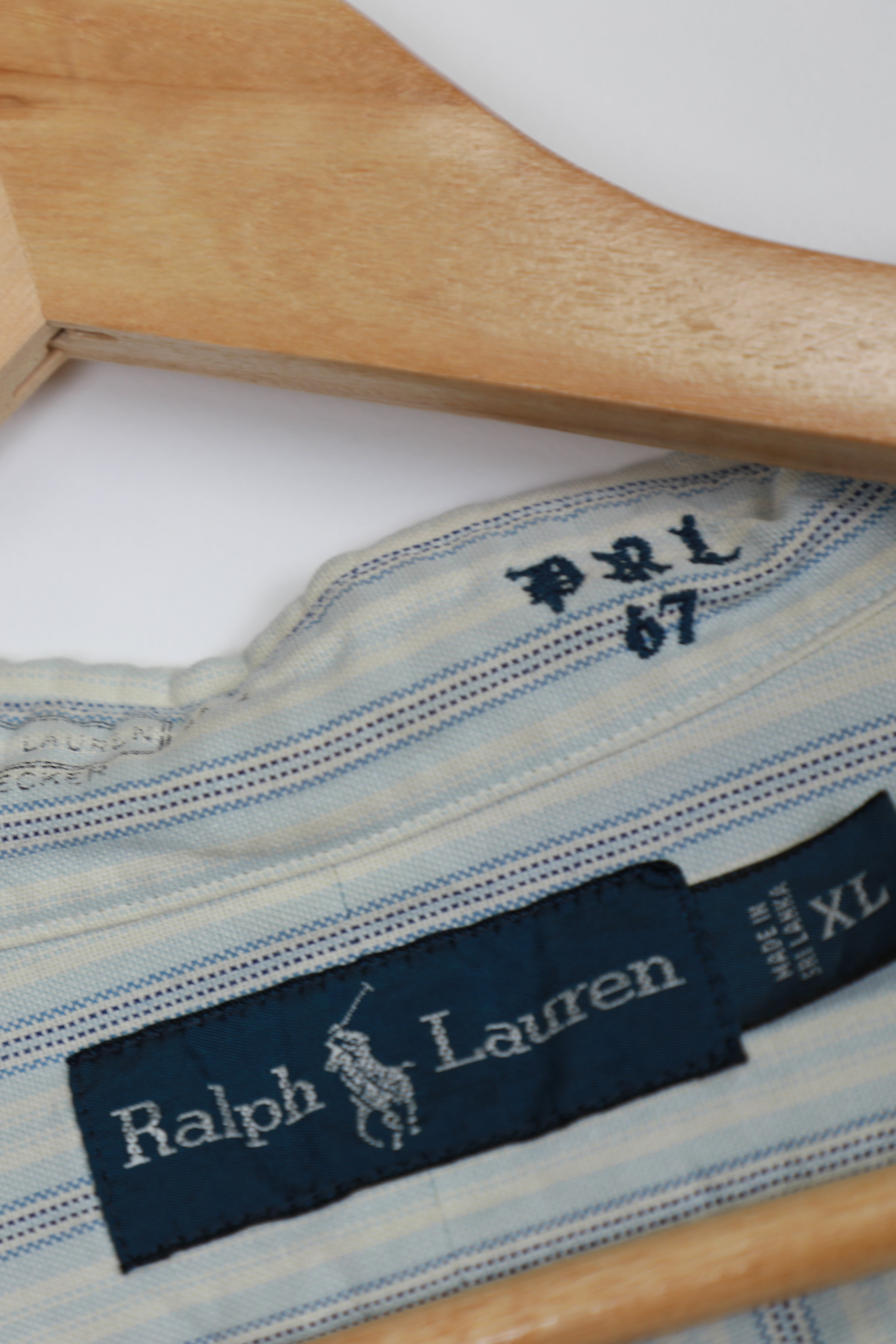 Ralph Lauren light blue striped cropped shirt