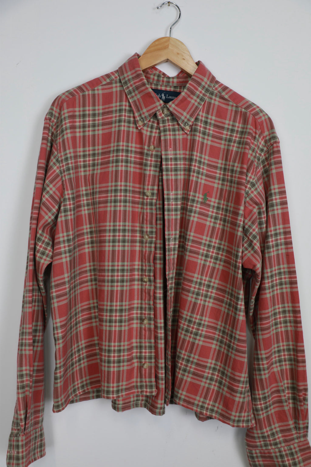 Ralph Lauren red tartan cropped shirt