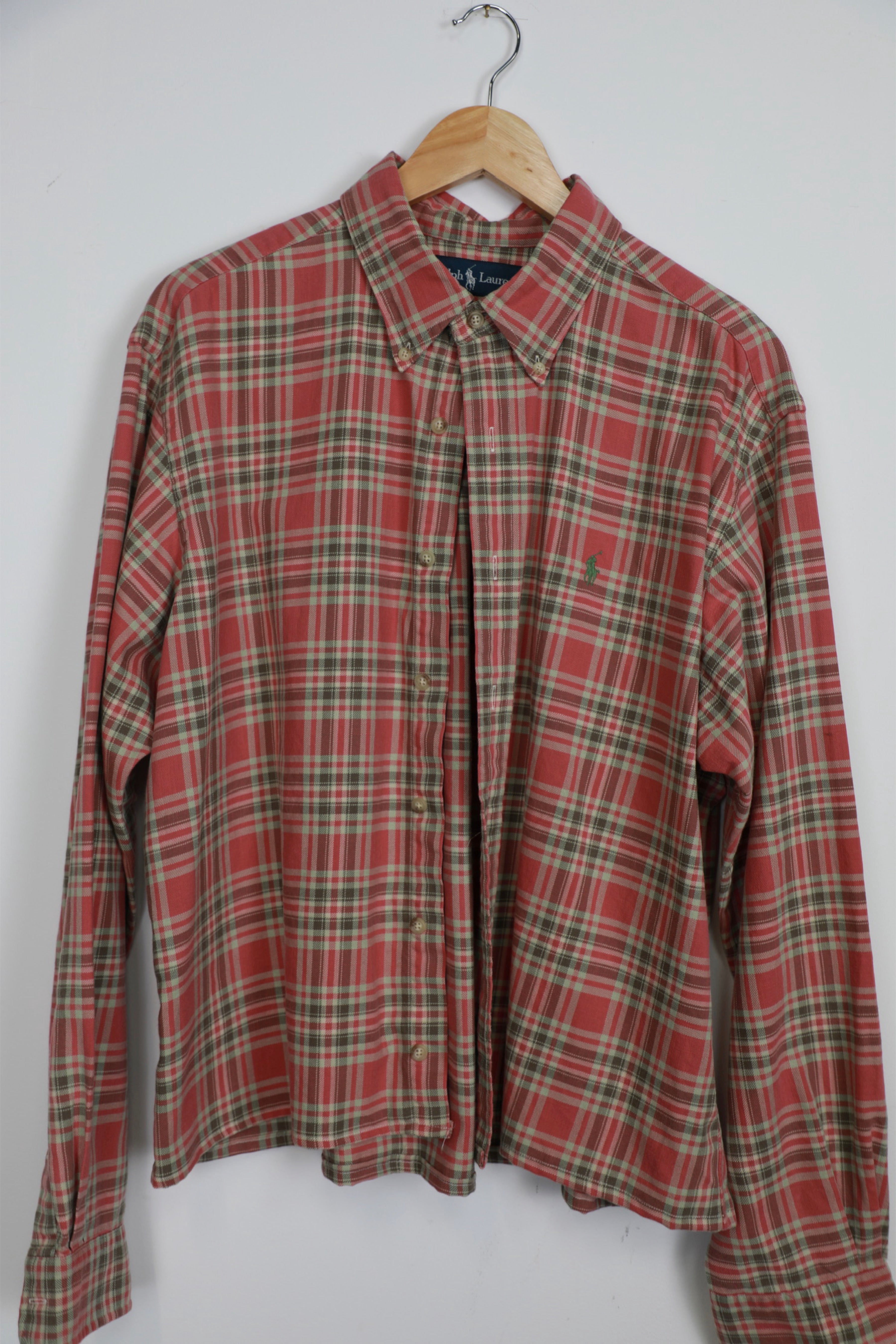 Ralph Lauren red tartan cropped shirt