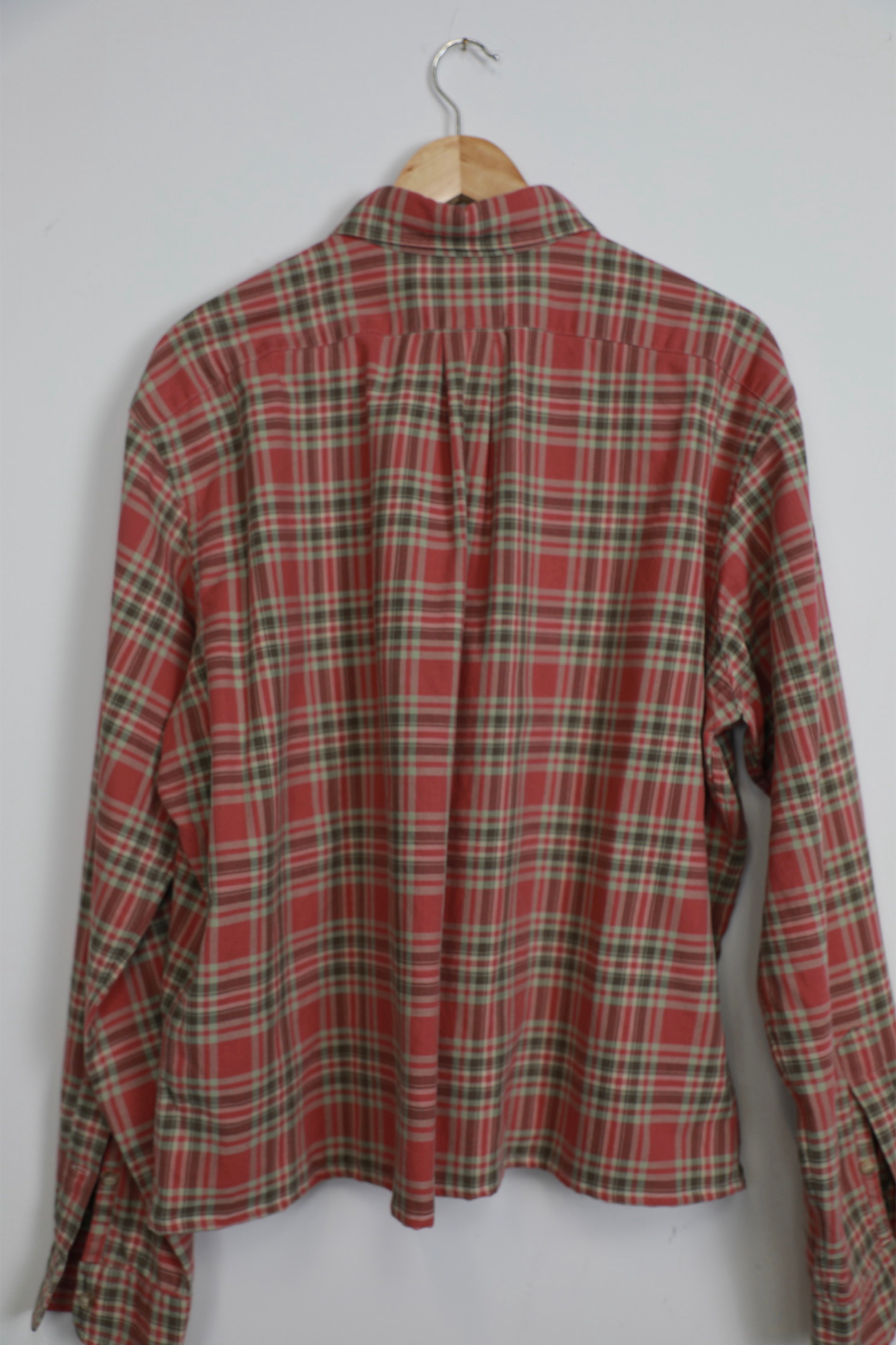 Ralph Lauren red tartan cropped shirt