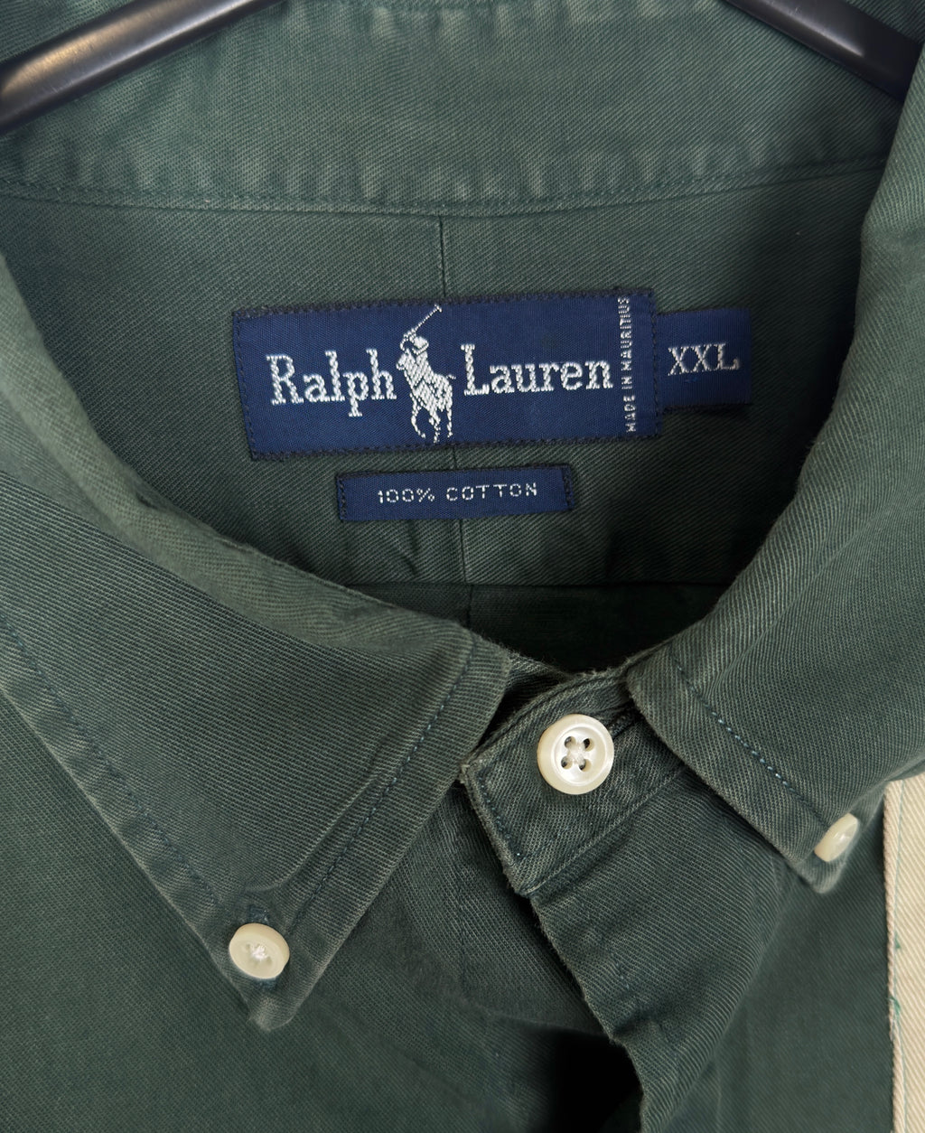 Cropped Ralph Lauren dark green striped shirt